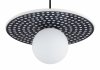 Lampa wisząca ceramika Bolesławiec granatowy płaski talerz w kropki ręcznie zdobiona designerska wyjątkowa BOLL 8950 Argon x Manufaktura w Bolesławcu 